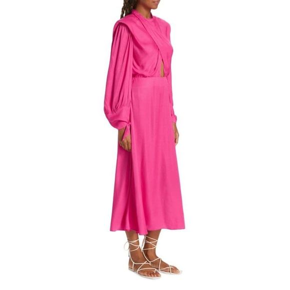FARM RIO Draped Satin Maxi Dress Small $260 - Picture 3 of 9